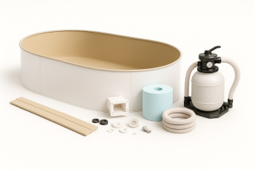 Stahlwandpool Oval Sand